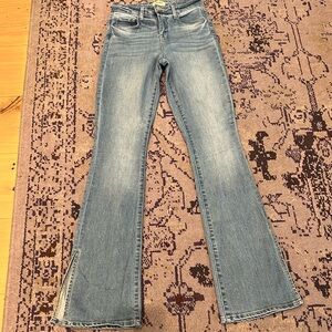 Jean flare with slit on flare